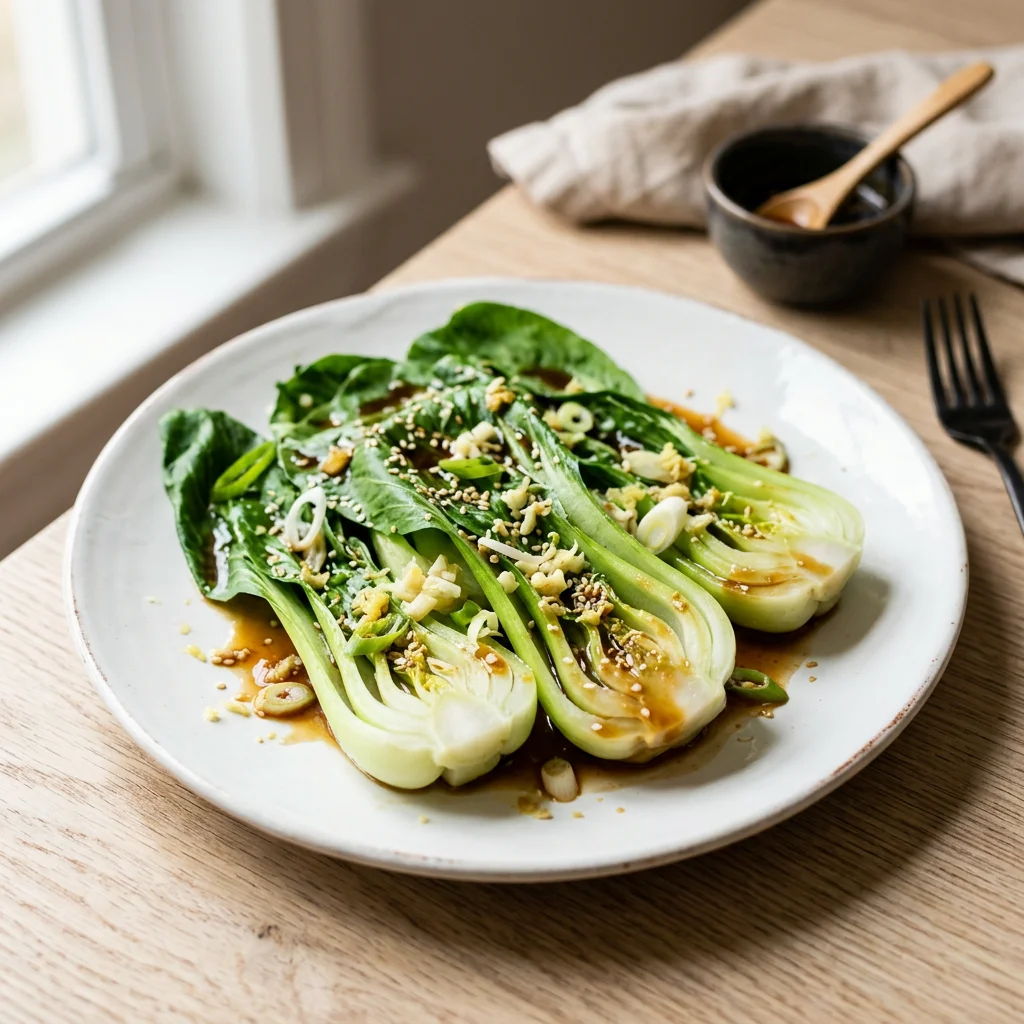 Steamed Bok Choy with Ginger